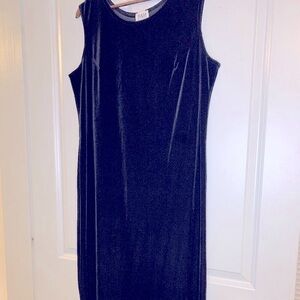 Vintage R&M Richards by Karen Kwong Black Velvet Maxi Dress, Size 14